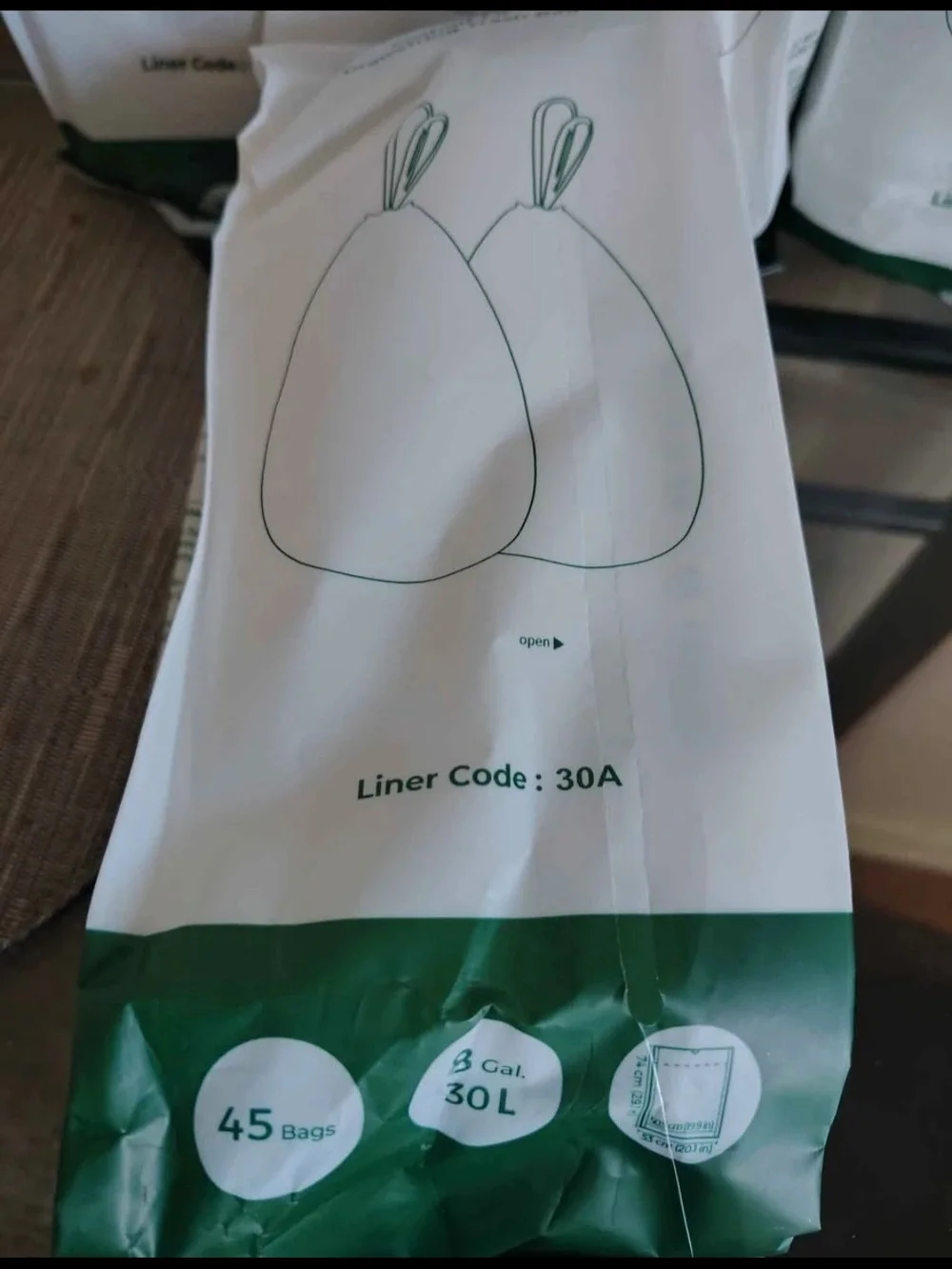 SONGMICS Custom-Fit Drawstring Trash Bags - White